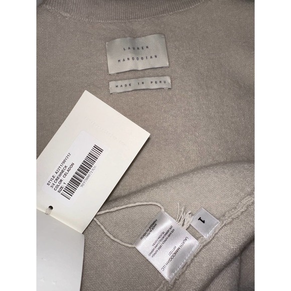 Lauren Manoogian Sz 1 Small Celadon 3/4 Sleeve Crewneck Sweater Tee Alpaca NWT - Picture 8 of 14